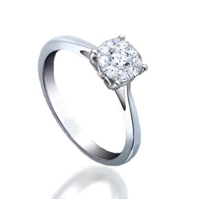 Invisible setting round diamond ring