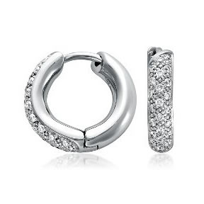 Pave huggie diamond earrings